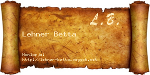 Lehner Betta névjegykártya